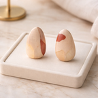 Dune – Boucles d’oreilles beige acier inoxydable