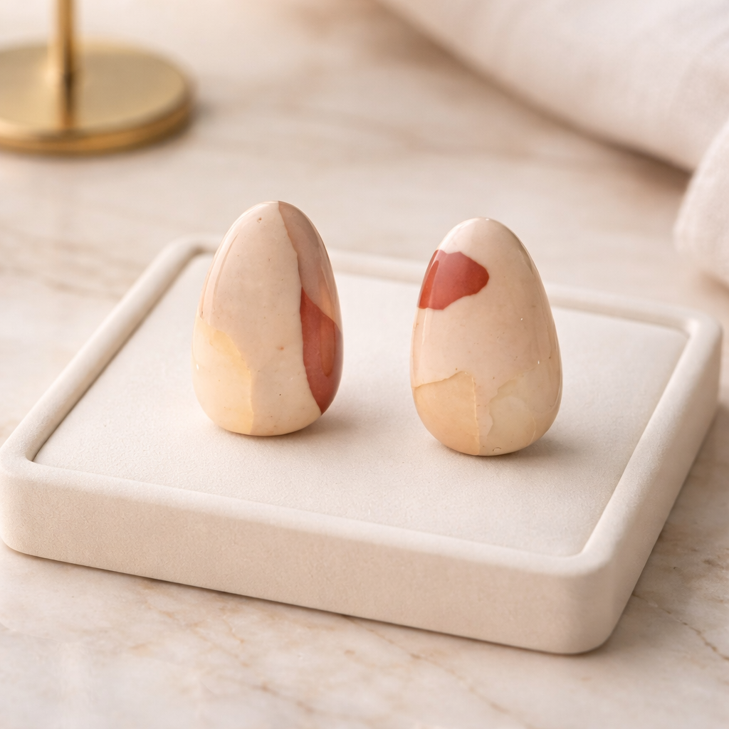 Dune – Boucles d’oreilles beige acier inoxydable