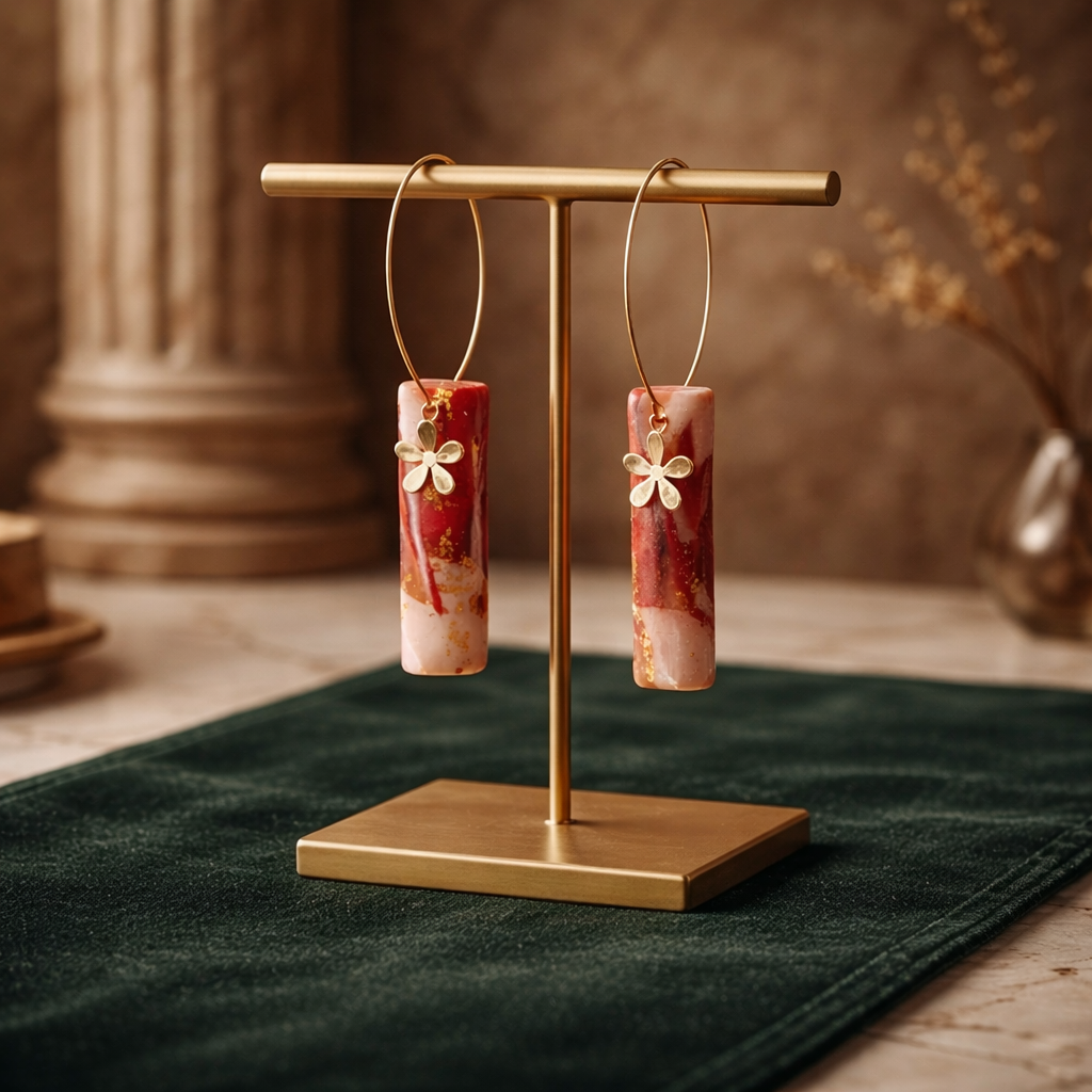 Éclosion – Boucles d’oreilles pendantes florales