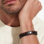 Bracelet Aska – Œil de taureau & Onyx