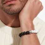 Bracelet Unys – Onyx & Howlite blanche