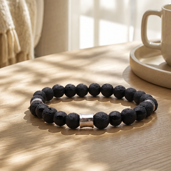 Bracelet Kahel – Onyx & Pierre de lave