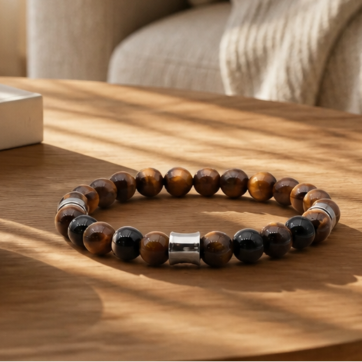 Bracelet Kahel – Onyx & Œil de tigre