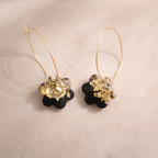 Éclipse – Boucles d’oreilles noir et or