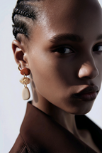 Ocre – Boucles d’oreilles terracotta acier inoxydable