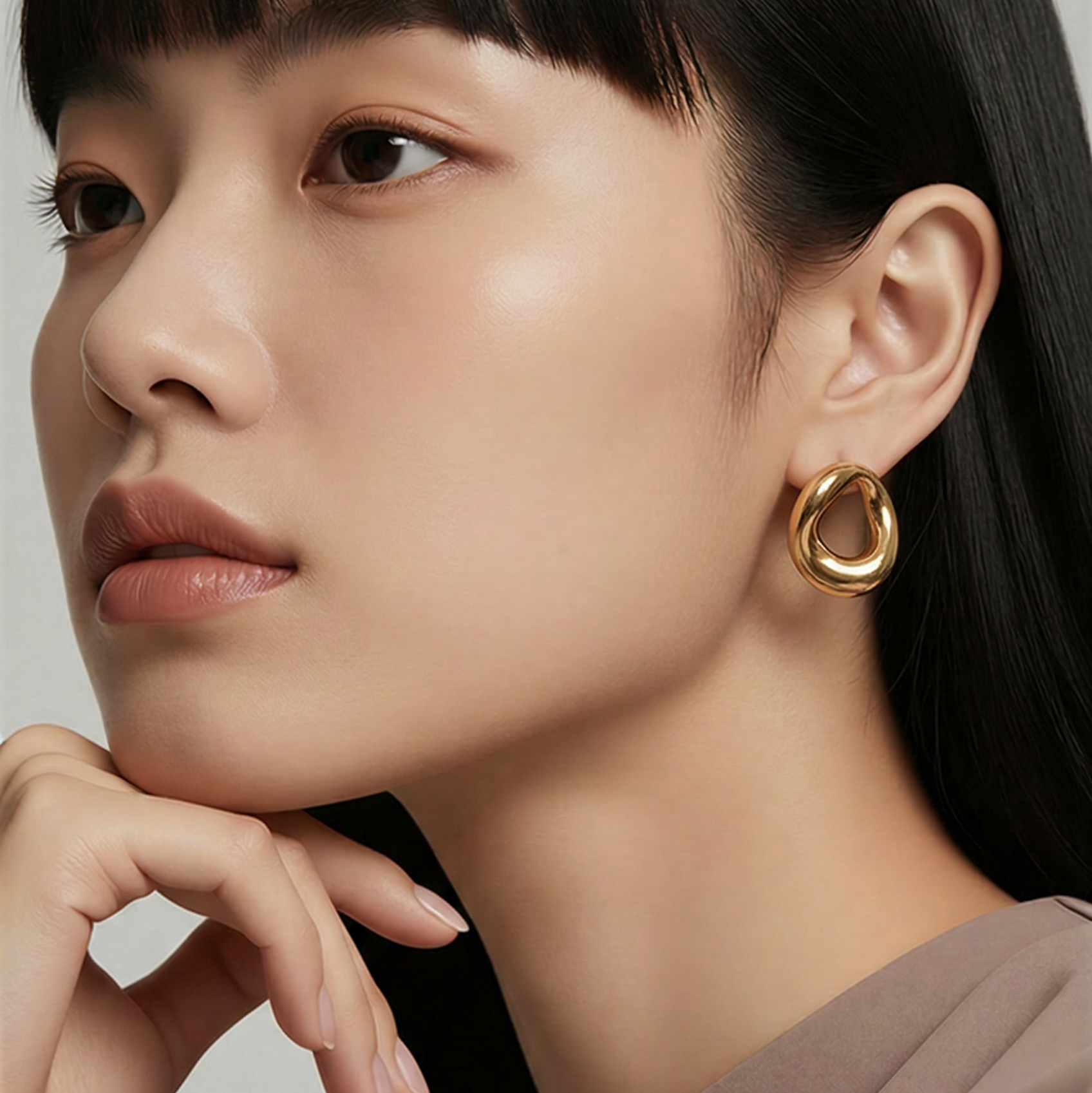 Nody – Boucles d’oreilles dorées acier inoxydable