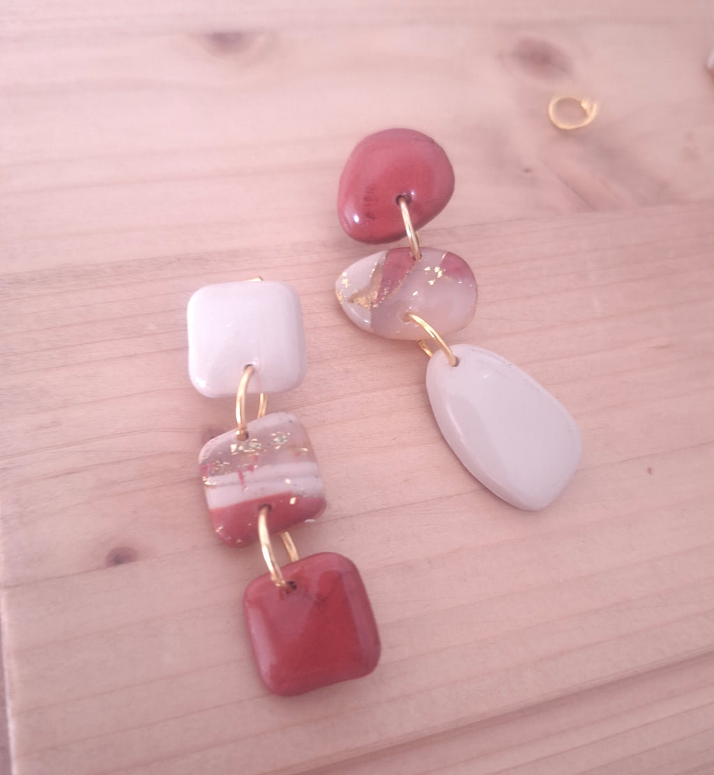 Ocre – Boucles d’oreilles terracotta acier inoxydable