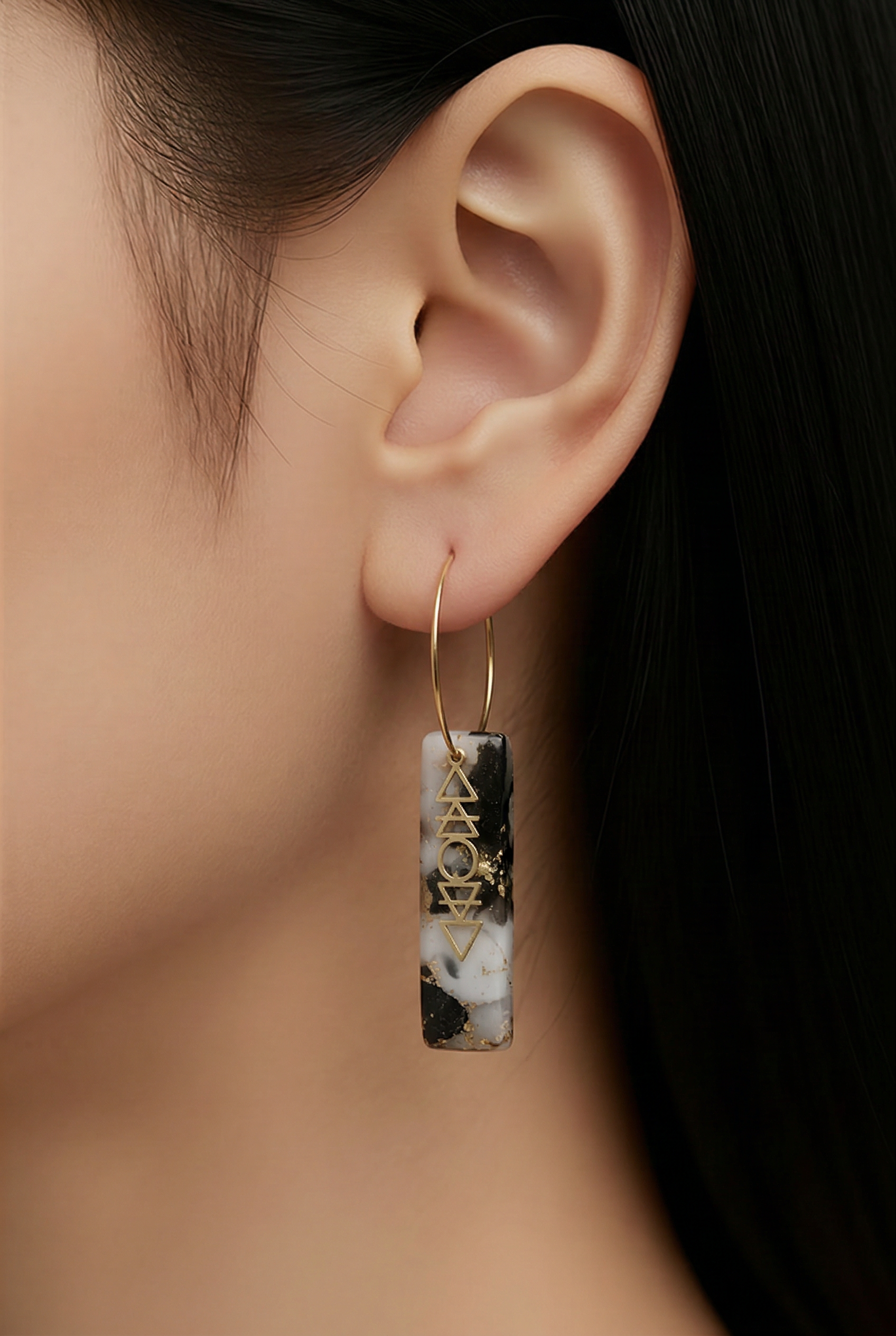 Axis – Boucles d’oreilles pendantes acier inoxydable