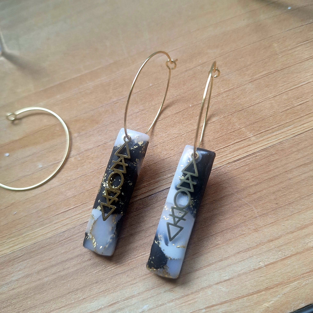 Axis – Boucles d’oreilles pendantes acier inoxydable