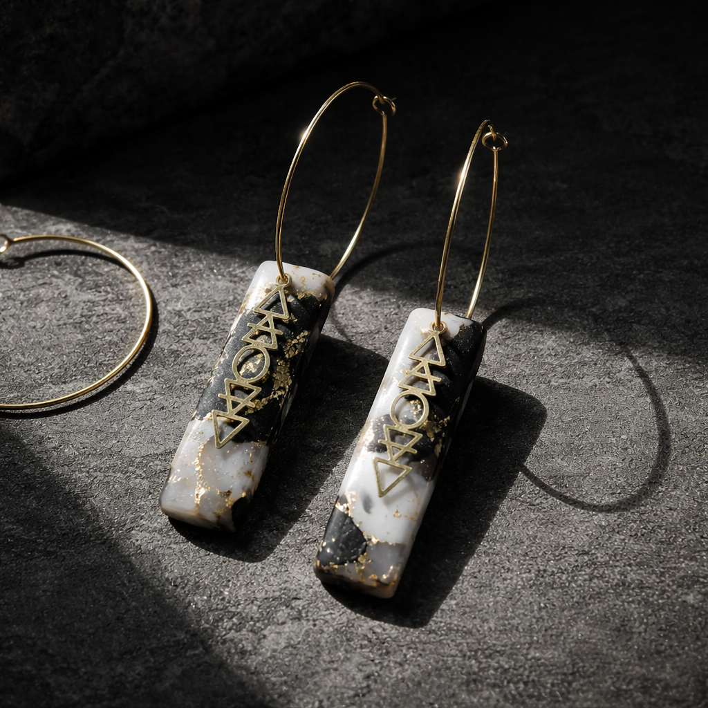 Axis – Boucles d’oreilles pendantes acier inoxydable