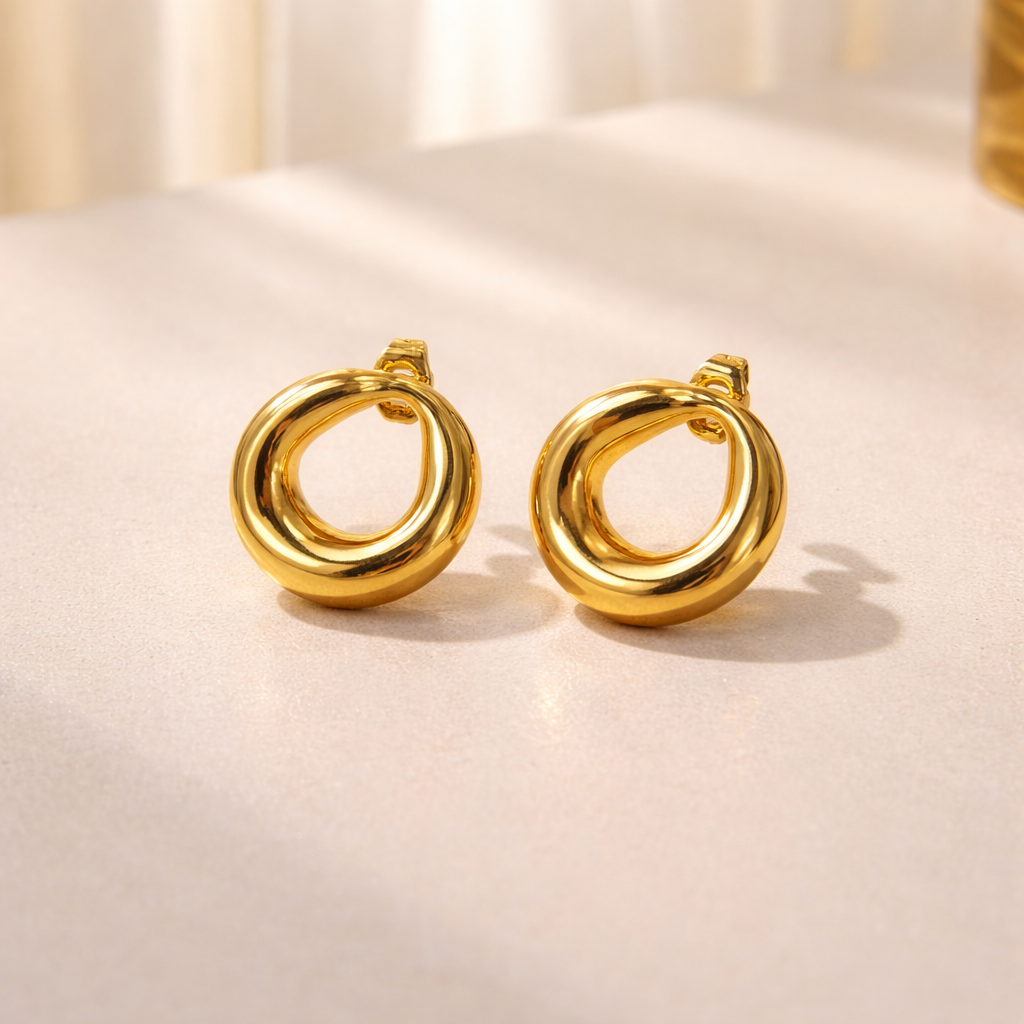 Nody – Boucles d’oreilles dorées acier inoxydable