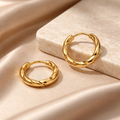 Helix – Créoles torsadées acier inoxydable 18K